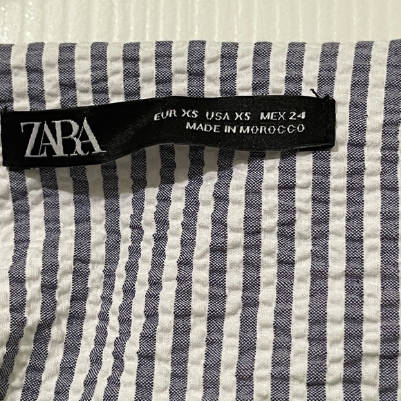 Women Jumpsuit - Zara Brand - Blue & White Stripes - Picture 5 of 7